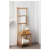 Banyo Bambu Düzenleyici Raf Bambu Havluluk Düzenleyici MeridyenDukkan 39x44x140 Cm Banyo Açık Raf Ayaklı-Doğal - 4