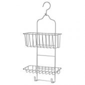 Duş Sepeti 2li IKEA MeridyenDukkan çinko kaplama 24x53 cm Çelik, Galvanizli, Banyo Duvar Rafı - 1