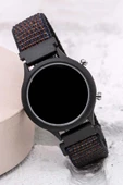 Yeni Sezon Cırtlı Yapışır Kordon Siyah renk led Bileklik Kol Saat ST-304055 thumbnail 2