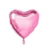 Kalpli Pembe Renk Folyo Balon 24 inç 60 cm - 1