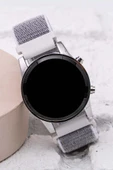 Yeni Trend Cırtlı Yapışır Kanvas Kordon Gri renk Dijital Bileklik Saat ST-304057 thumbnail 4
