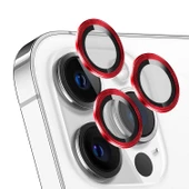 iPhone 13 Pro / 13 Pro Max Kamera Lens Koruyucu Cam Metal Kenarlı 3lü Set - 8