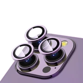 iPhone 13 Pro / 13 Pro Max Kamera Lens Koruyucu Cam Metal Kenarlı 3lü Set - 11