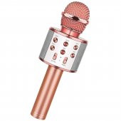Winex UsbA+TF Sd Kart+3.5mm Aux Girişli Bluetooth Karaoke Mikrofonu Pembe - 1