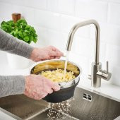 Katlanabilir Süzgeç, IKEA Paslanmaz Çelik-Silikon MeridyenDukkan 24 cm, 5.0 Litre,Gri - 2