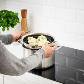 Katlanabilir Süzgeç, IKEA Paslanmaz Çelik-Silikon MeridyenDukkan 24 cm, 5.0 Litre,Gri - 3