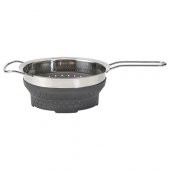 Katlanabilir Süzgeç IKEA Paslanmaz Çelik-Silikon MeridyenDukkan 19 cm, 3.0 Litre,Gri - 1