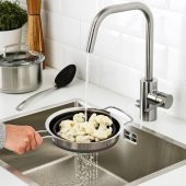 Katlanabilir Süzgeç IKEA Paslanmaz Çelik-Silikon MeridyenDukkan 19 cm, 3.0 Litre,Gri - 3