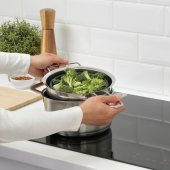 Katlanabilir Süzgeç IKEA Paslanmaz Çelik-Silikon MeridyenDukkan 19 cm, 3.0 Litre,Gri - 4