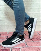 Bestof 074 Siyah-Beyaz Sneaker Düz Taban Hafif Rahat Spor Çift Ayakkabısı - 6