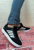 Bestof 074 Siyah-Beyaz Sneaker Düz Taban Hafif Rahat Spor Çift Ayakkabısı - 2