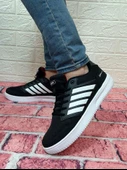 Bestof 074 Siyah-Beyaz Sneaker Düz Taban Hafif Rahat Spor Çift Ayakkabısı - 4