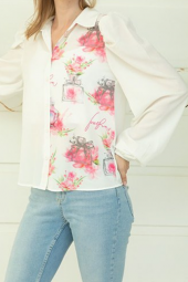 HN Collection Beyaz Balon Kol Gömlek - 3