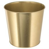 Galvanizli Çelik Gold Saksı 19 Cm Çiçek Bitki Saksısı Gold Renk 19Cm IKEA - 1