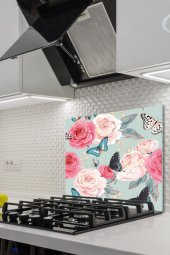 50x60 cm Model 13 Desenli Cam Ocak arkası Koruyucu thumbnail 1