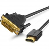 Ugreen HDMI DVI 1080P Çift Yönlü Görüntü Aktarma Kablosu 2 Metre - 1