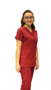 Hemşire Doktor Bordo Yarasa Kol Cerrahi Takım - 1