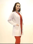Doktor Hemşire Bayan Orta Boy Gömlek Yaka Beyaz Önlük M - 1