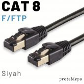 IRENIS CAT8 Kablo F FTP LSZH Ethernet Network Lan Ağ Kablosu 1 Metre Siyah - 1