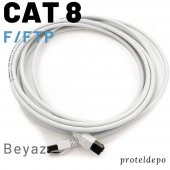 IRENIS CAT8 Kablo F FTP LSZH Ethernet Network Lan Ağ Kablosu 2 Metre Beyaz thumbnail 2