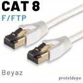 IRENIS CAT8 Kablo F FTP LSZH Ethernet Network Lan Ağ Kablosu 3 Metre Beyaz - 1