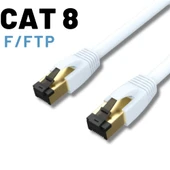 IRENIS CAT8 Kablo F FTP LSZH Ethernet Network Lan Ağ Kablosu 10 Metre Beyaz thumbnail 3