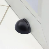 Yarımay Yapışkanlı Kapı Kolu Stoperi Tamponu Metal Kapı Durdurucu Tutucu Tutacağı Mat Siyah 5 Adet - 6