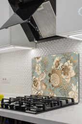 50x56 cm Model 14 Desenli Cam Ocak arkası Koruyucu thumbnail 1