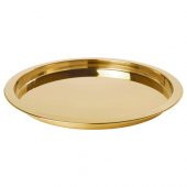 Dekor-Sunum Tepsi IKEA Gold Renk MeridyenDukkan 38 cm Pirinç Rengi Tepsi - 1