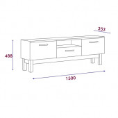 BMdekor TV Sehpası Ses Beyaz Mermer Desen 150 cm - 4