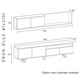 BMdekor TV Ünitesi Merit Antik Çam 180 cm - 4