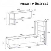 BMdekor TV Ünitesi Star Çırağan Mermer Desen 209 cm - 3