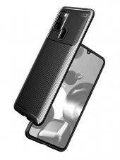 Samsung Galaxy A21S Kılıf Antişok Carbon Desenli Regnor Silikon Kapak - 5
