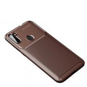 Samsung Galaxy A11 Kılıf Antişok Carbon Desenli Regnor Silikon Kapak - 11