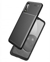 Samsung Galaxy A02 Kılıf Antişok Carbon Desenli Regnor Silikon Kapak - 3