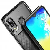 Samsung Galaxy A20E Kılıf Antişok Carbon Desenli Regnor Silikon Kapak - 10