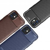 Apple iPhone 12 Kılıf Antişok Carbon Desenli Regnor Silikon Kapak - 8