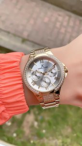 DANIEL KLEIN EDK.1.10036.1 BİLEKLİK HEDİYELİ YENİ SEZON GOLD KADIN KOL SAATİ - 4