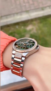 DANIEL KLEIN EDK.1.10036.6 BİLEKLİK HEDİYELİ YENİ SEZON YEŞİL KADRANLI KADIN KOL SAATİ - 6
