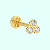Altın Üçtaş Tragus Piercing 14 Ayar - 1