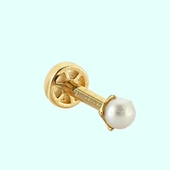 Altın İnci Tragus Piercing 14 Ayar - 1