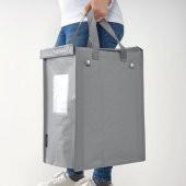 3 Adet Çamaşır Sepeti, Beyaz-Koyu Gri-Açık Gri MeridyenDukkan 35Litre 22x35x45 cm/Çamaşır Sepeti - 2