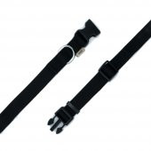 Doggie Ayarlanabilir Özellikli Dokumadan El Yapımı Köpek Boyun Tasması 3x45-60cm Siyah - 1