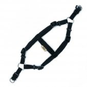 Doggie Polar Dokumadan El Yapımı Ronin Model Köpek Göğüs Tasması XS-1,5x35-45cm Siyah - 2