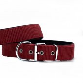 Doggie Elit Dokumadan El Yapımı Köpek Boyun Tasması 4x57-65cm Kırmızı thumbnail 1