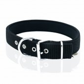 Doggie Elit Dokumadan El Yapımı Köpek Boyun Tasması 4x57-65cm Siyah thumbnail 3