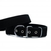 Doggie Elit Dokumadan El Yapımı Köpek Boyun Tasması 4x47-55cm Siyah thumbnail 1