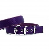 Doggie Polar Dokumadan El Yapımı Köpek Boyun Tasması 2,5x37-45cm Mor - 1