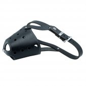 Doggie Eğitim Serisi Gerçek Deriden El Yapımı Kısa Burunlu Köpek Ağızlığı XL-2x60-65cm Siyah - 2
