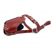Doggie Eğitim Serisi Gerçek Deriden El Yapımı Uzun Burunlu Köpek Ağızlığı XL-2x60-65cm Kırmızı - 2